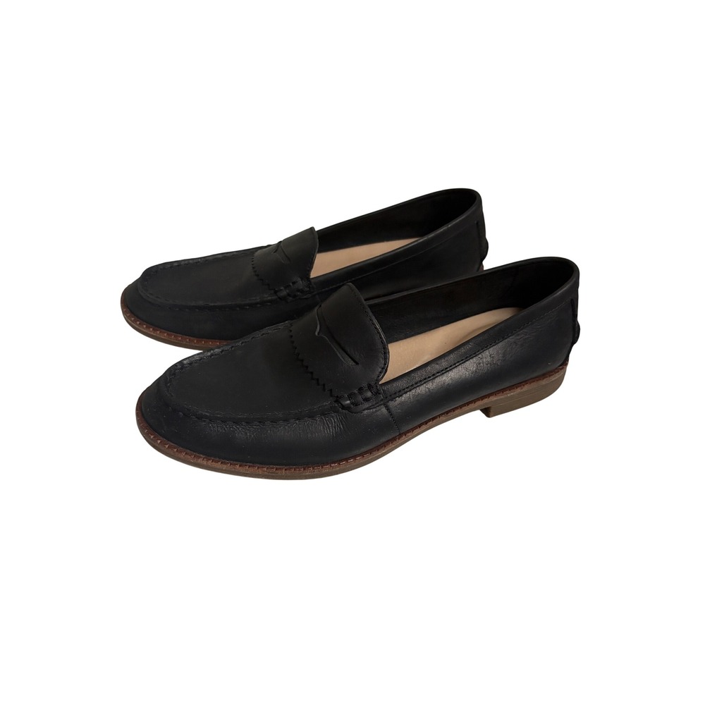 Sperry Top-Sider Seaport Penny Loafer Black Leather Shoes STS83292 Womens 8.5